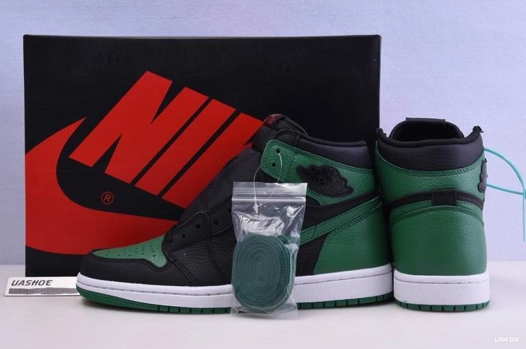 Reps Pine 555088-030  1 Jordan Green High Retro Black 0510